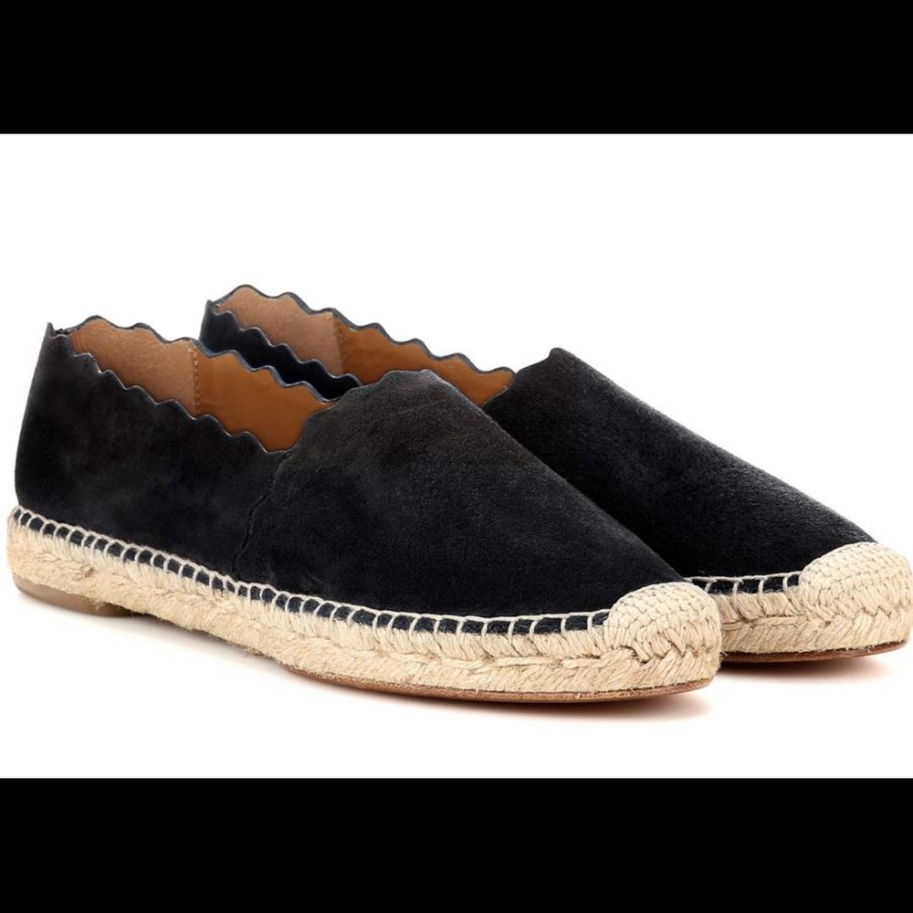 Chloe
Lauren Scalloped Espadrille Flat, Black